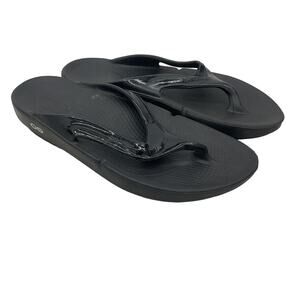 OOFOS Black Womens Foam Flip Flop Sandals